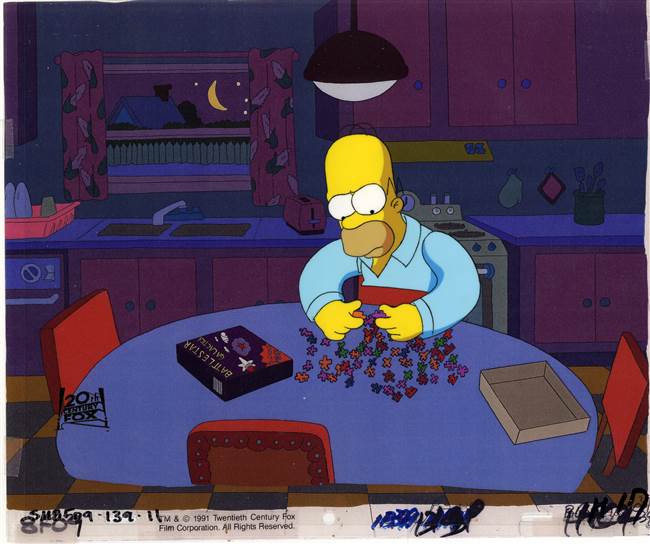 Original Production Cel of Homer Simpson from Burns Verkaufen der Kraftwerk