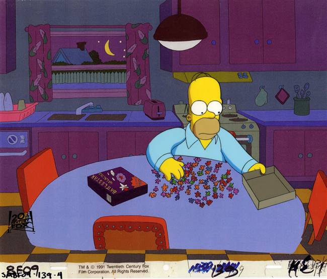 Original Production Cel of Homer Simpson from Burns Verkaufen der Kraftwerk (1991)
