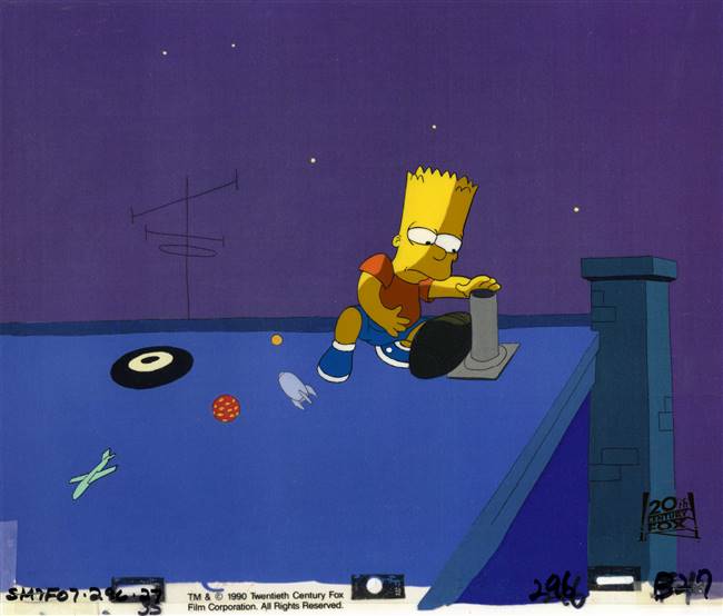 Original Production Cel of Bart Simpson from Bart vs. Thanksgiving (1990)