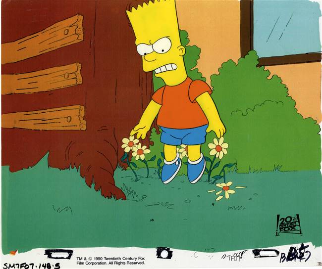 Original Production Cel of Bart Simpson from Bart vs. Thanksgiving (1990)