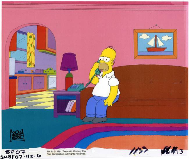 Production Cel of Homer Simpson from Saturdays of Thunder (1991)