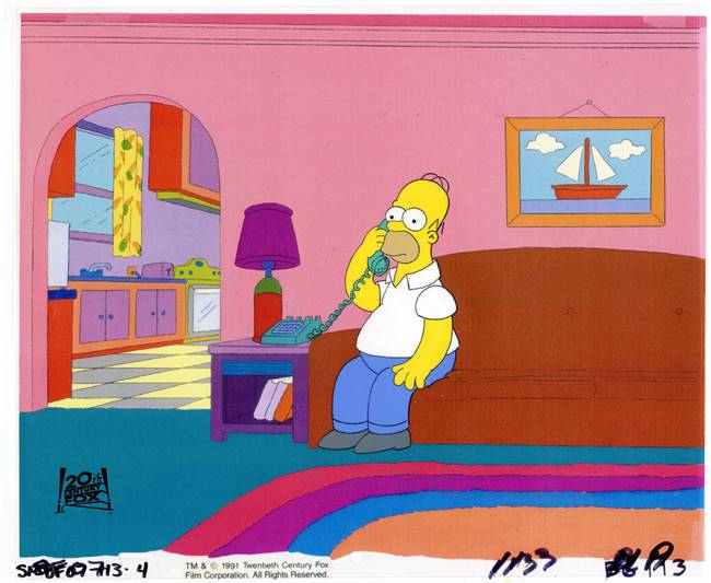 Original Production Cel of Homer Simpson from Saturdays of Thunder (1991)