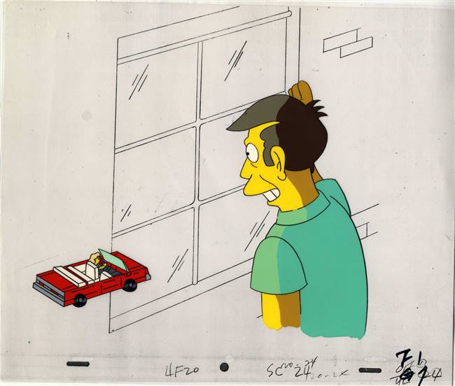 Original Production Cel of Principal Skinner from The Simpsons Spin-Off Showcase (1997)