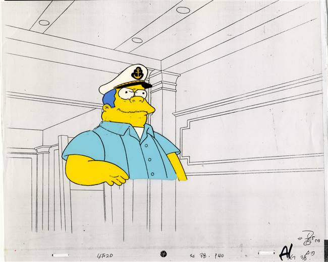 Original Production Cel of Chief Wiggum from The Simpsons Spin-Off Showcase (1997)