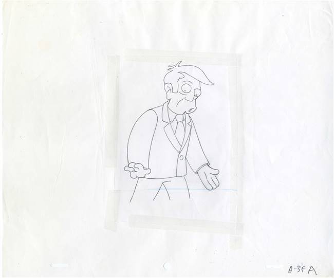 Original Production Drawing of Principal Skinner from The Simpsons (1990s)