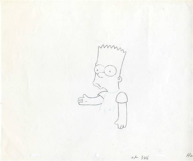 Original Production Drawing of Bart Simpson from The Simpsons (1990s)