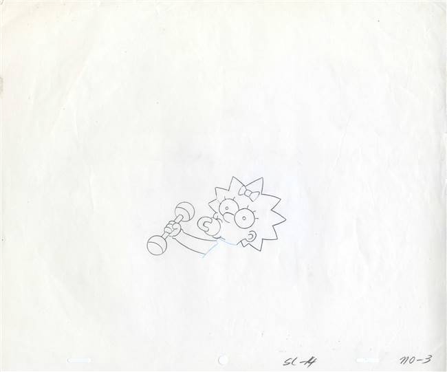 Original Production Drawing of Maggie Simpson from The Simpsons (1990s)