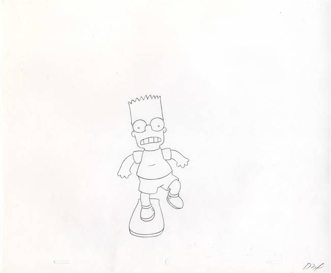 Original Production Drawing of Bart Simpson from a Simpsons Commercial (c. 1990s)