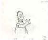 Original Production Drawing of Homer Simpson with a Beer from the Simpsons