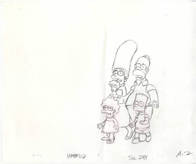 Original production drawing of The Simpson Family from The Italian Bob (2005)