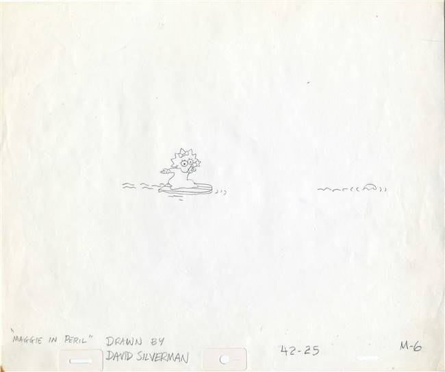 Original Production Drawing of Maggie Simpson from Maggie in Peril from Tracey Ullman Show (1987-1989)