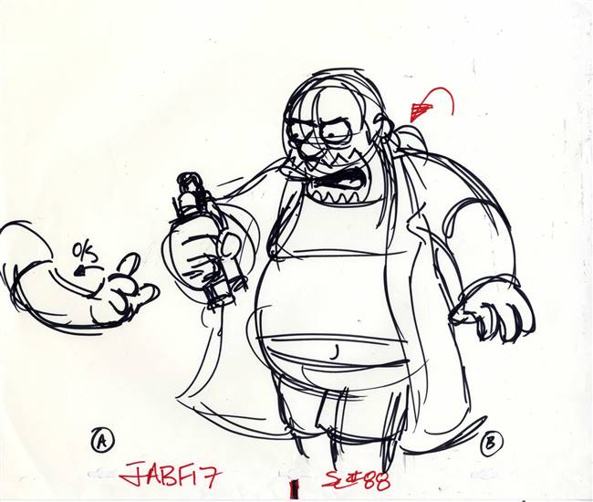 Original Production Drawing of Comic Book Guy from Husbands and Knives (2007)