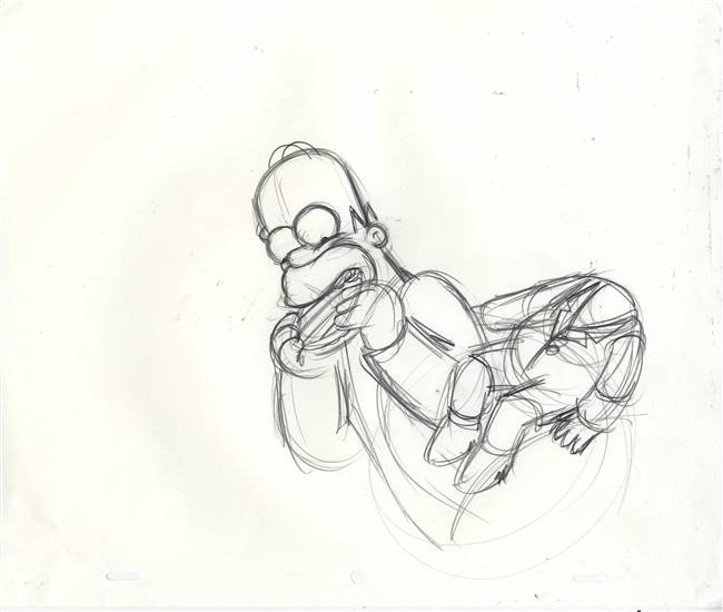 Original Production Drawing of Homer Simpson from The Simpsons