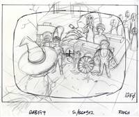 Original Production Layout Drawing of Maggie and Marge from Treehouse of Horror XVI (2005)