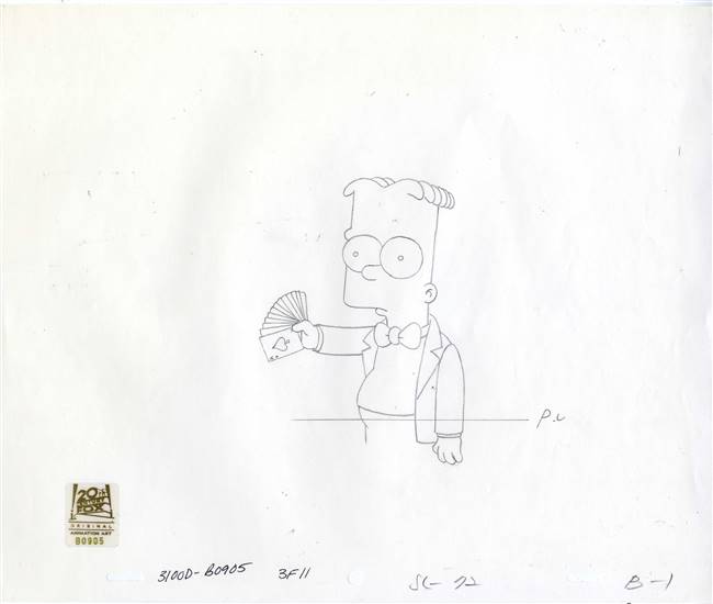 Original Production Drawing of Bart Simpson from Scenes from the Class Struggle in Springfield (1996)