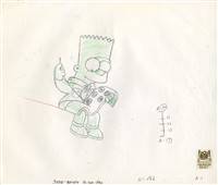 Original Production Drawing of Bart Simpson from Boy-Scoutz 'n the Hood (1993)