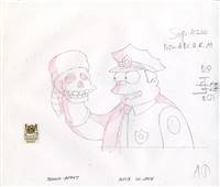 Original Production Drawing of Chief Wiggum from Lisa the Iconoclast (1996)