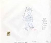 Original Production Drawing of Homer Simpson from The Day the Violence Died (1996)
