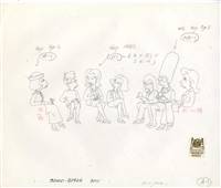 Original Production Drawing of Marge Simpson and Ladies from Scenes from the Class Struggle in Springfield (1996)