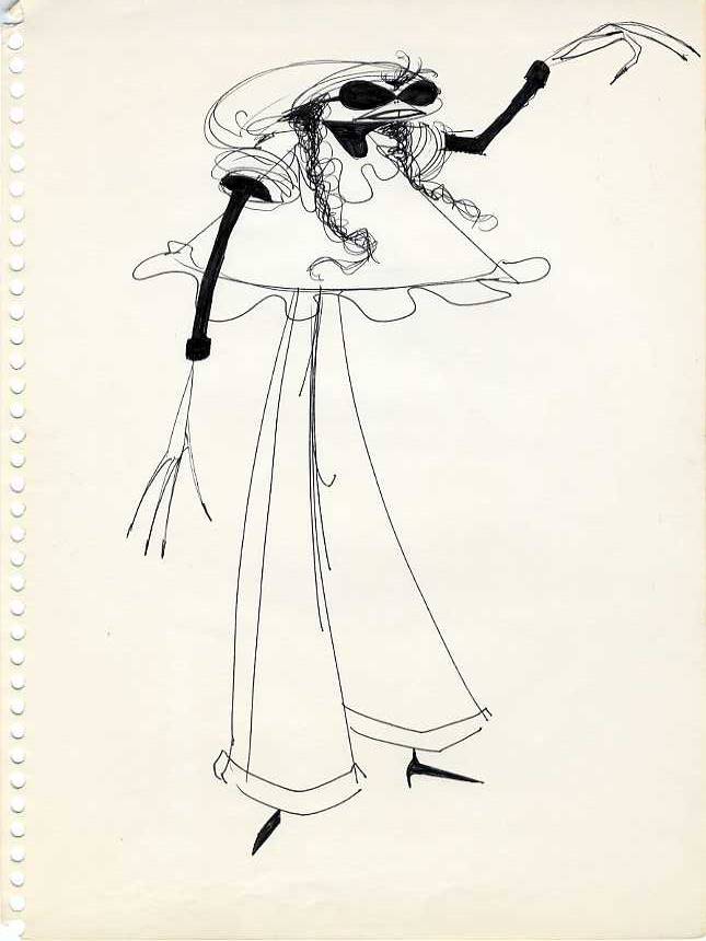 Original Character drawing of a woman by Tim Burton