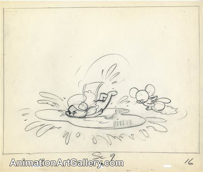 Layout Drawing of Jerry the mouse and Tuffy from MGM (c. 1950s)