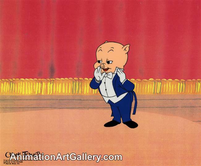 Production Cel of Porky Pig from Warner Bros (c.1970s)
