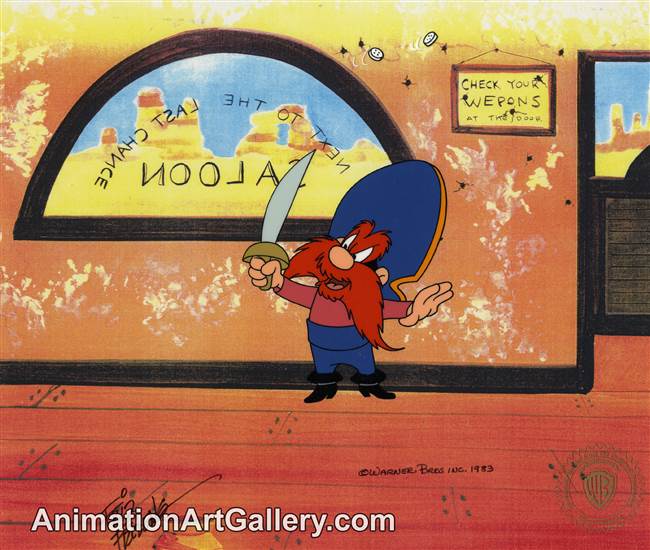 Production Cel of Yosemite Sam from Warner Bros (c. 1980s)