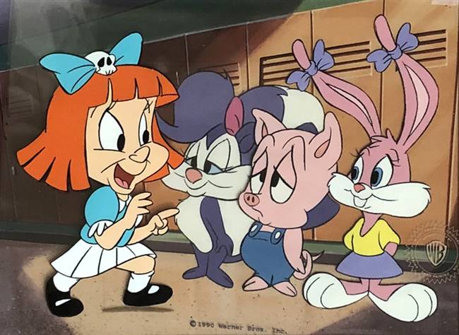 Original Production Cel of Elmyra, Fifi, Babs and Hamton from Prom-ise Her Anything (1990)