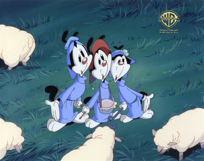 Original Production Cel of Yakko, Wakko, and Dot from Little Drummer Warners