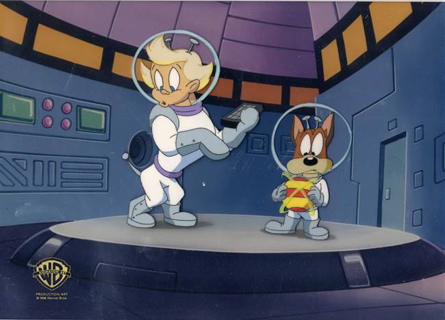 Original Production Cel of Buttons and Mindy from Astro Buttons