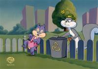 Original Production Cel of Slappy Squirrel and Bunny from I Got Yer Can