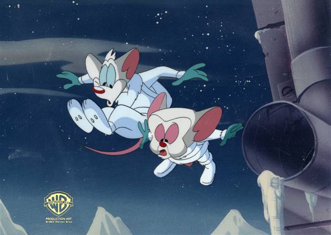 Original Production Cel of Pinky and the Brain from Where Rodents Dare