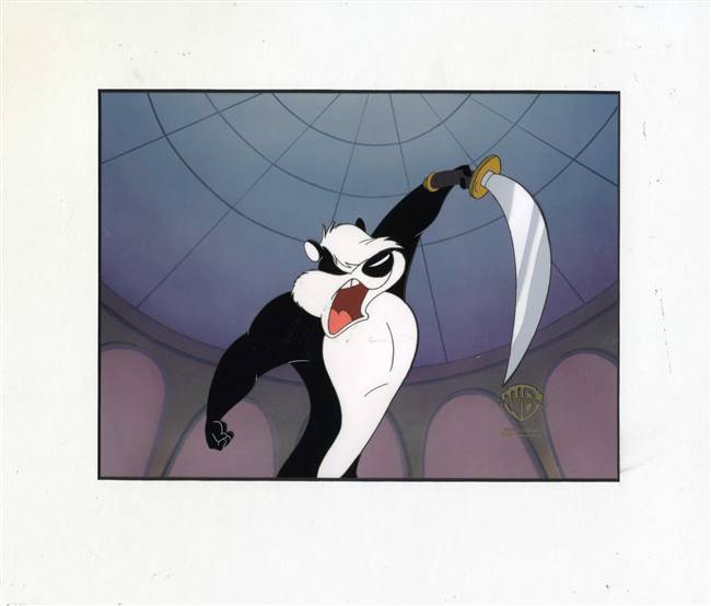 Original Production cel of Pepe Le Pew from Platinum Wheel of Fortune (1995)