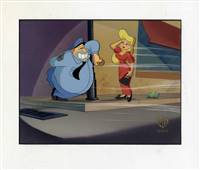 Original Production cel of a cop and Hello Nurse from Little Old Slappy from Pasadena (1993)