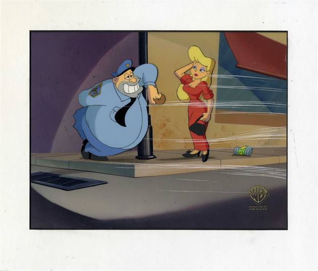 Original Production cel of a cop and Hello Nurse from Little Old Slappy from Pasadena (1993)