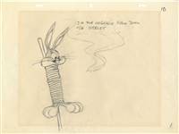 Original Layout Drawing of Bugs Bunny from Compressed Hare (1961)