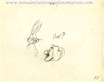 Production Drawing of Bugs Bunny and Sheriff of Nottingham from Rabbit Hood