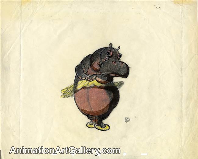 Concept Piece of Hyacinth Hippo from Fantasia