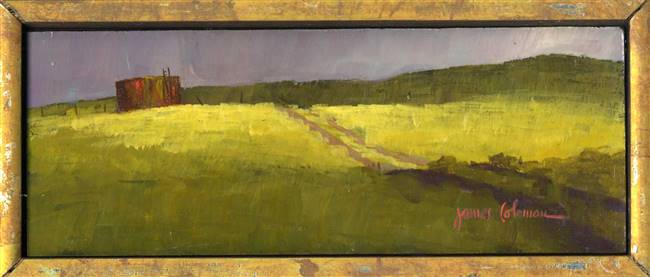 Original Fine Art Painting of Field with Road by James Coleman