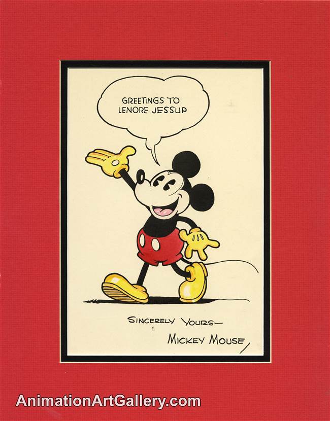 Character Drawing of Mickey Mouse from Disney Studios (c. 1930s)