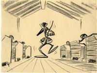 Original Storyboard Art of Ichabod from the Adventures of Ichabod and Mr Toad (1949)
