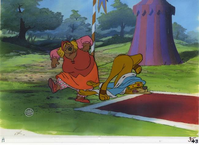 Original Production Cel of Little John and Prince John from Robin Hood (1973)