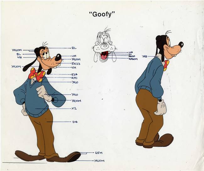 Original Color Model Cel of Goofy from Goof Troop (1990s)