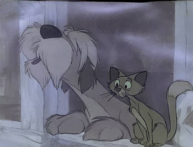 Original Production Cel of Colonel and Seargent Tibbs from 101 Dalmatians (1961)