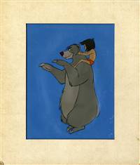 Original Production Cel of Baloo and Mowgli from Jungle Book (1967)