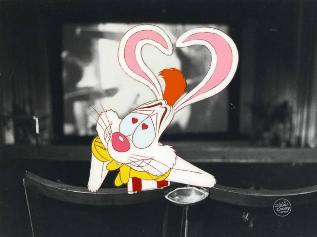 Original Production Cel of Roger Rabbit from Who Framed Roger Rabbit (1988)