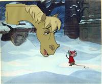Original Production Cel of Frou Frou and Roquefort from the Aristocats (1970)