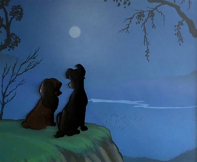 Original Production Cel of Lady and Tramp from Lady and the Tramp (1955)