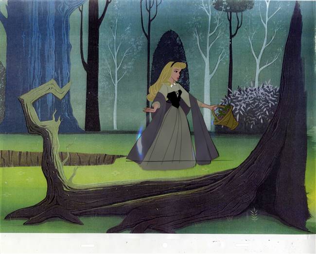 Original production cel of Briar Rose from Sleeping Beauty (1959)