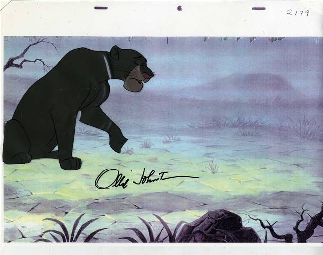 Original Production Cel of Bagheera from Jungle Book (1967) Signed by Ollie Johnston